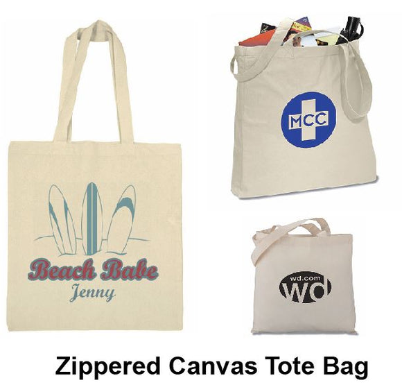 Zippered Canvas Tote Bag - Tredan Connections