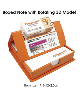 Boxed Note with Rotating 3D Model - Tredan Connections