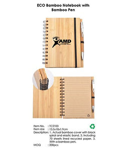 ECO Bamboo Notebook with Bamboo Pen - Tredan Connections