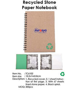 Recycled Stone Paper Notebook - Tredan Connections