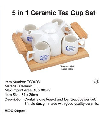 5 in 1 Ceramic Tea Cup Set - Tredan Connections