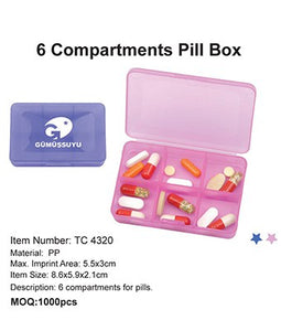 6 Compartments Pill Box - Tredan Connections
