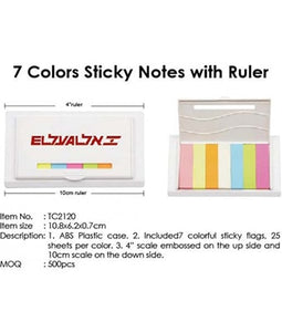7 Colors Sticky Notes with Ruler - Tredan Connections