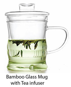 Bamboo Glass Mug with Tea Infuser - Tredan Connections