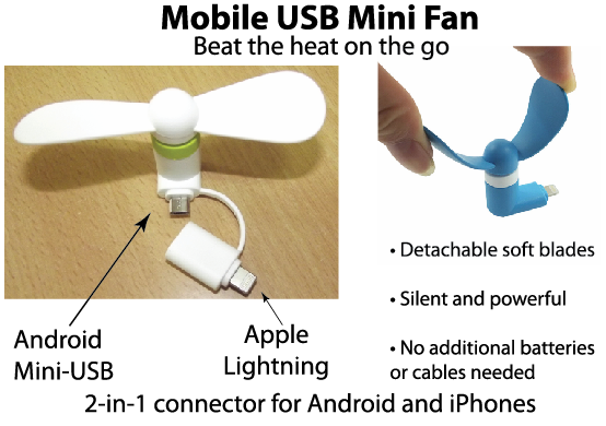 Mobile USB Mini Fan - Tredan Connections