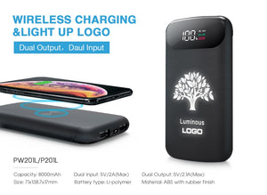 Wireless Charger with Light Up Logo