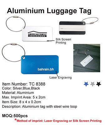 Aluminium Luggage Tag - Tredan Connections