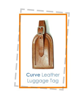 Curve Leather Luggage Tag - Tredan Connections
