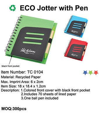 Eco Jotter with Pen - Tredan Connections