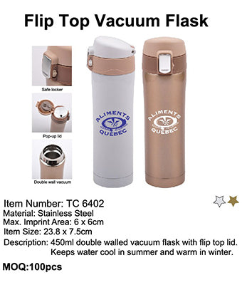 Flip Top Vacuum Flask - Tredan Connections
