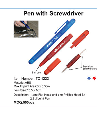 Pen With Screwdriver - Tredan Connections