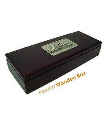 Pewter Wooden Card Holder - Tredan Connections
