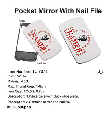 Pocket Mirror With Nail File - Tredan Connections