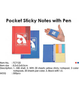 Pocket Sticky Notes with Pen - Tredan Connections