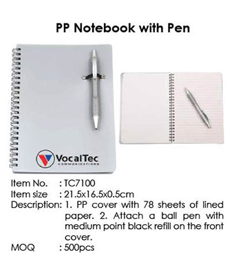 PP Notebook with Pen - Tredan Connections