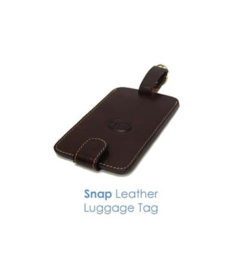 Snap Leather Luggage Tag - Tredan Connections