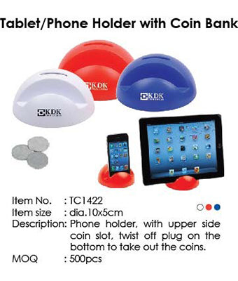 Tablet-Phone Holder with Coin Bank - Tredan Connections