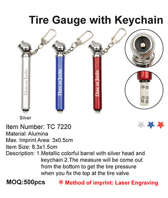 Tire Gauge with Keychain - Tredan Connections
