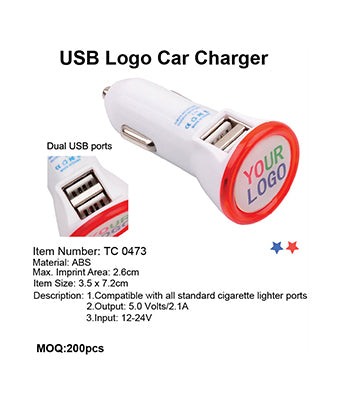 USB Logo Car Charger - Tredan Connections
