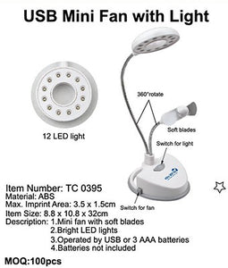 USB Mini Fan with Light - Tredan Connections
