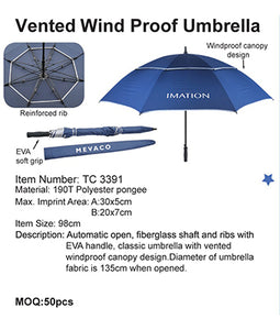 Vented Wind Proof Umbrella - Tredan Connections